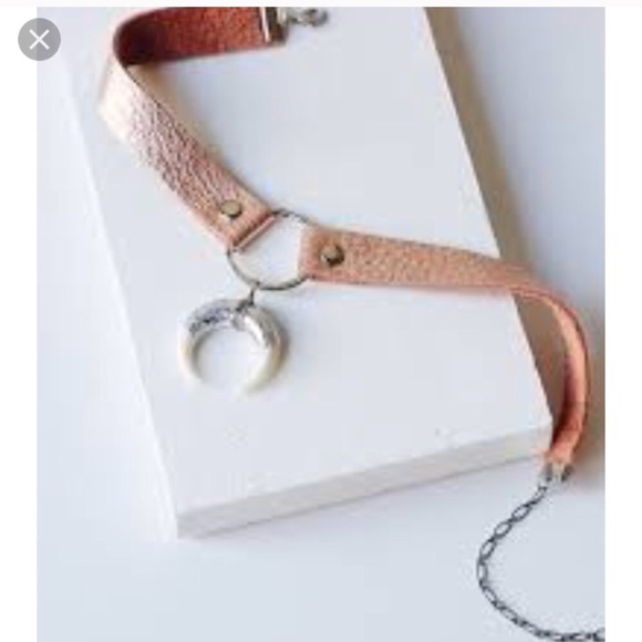 Free People Jewelry - Free people horn and leather choker